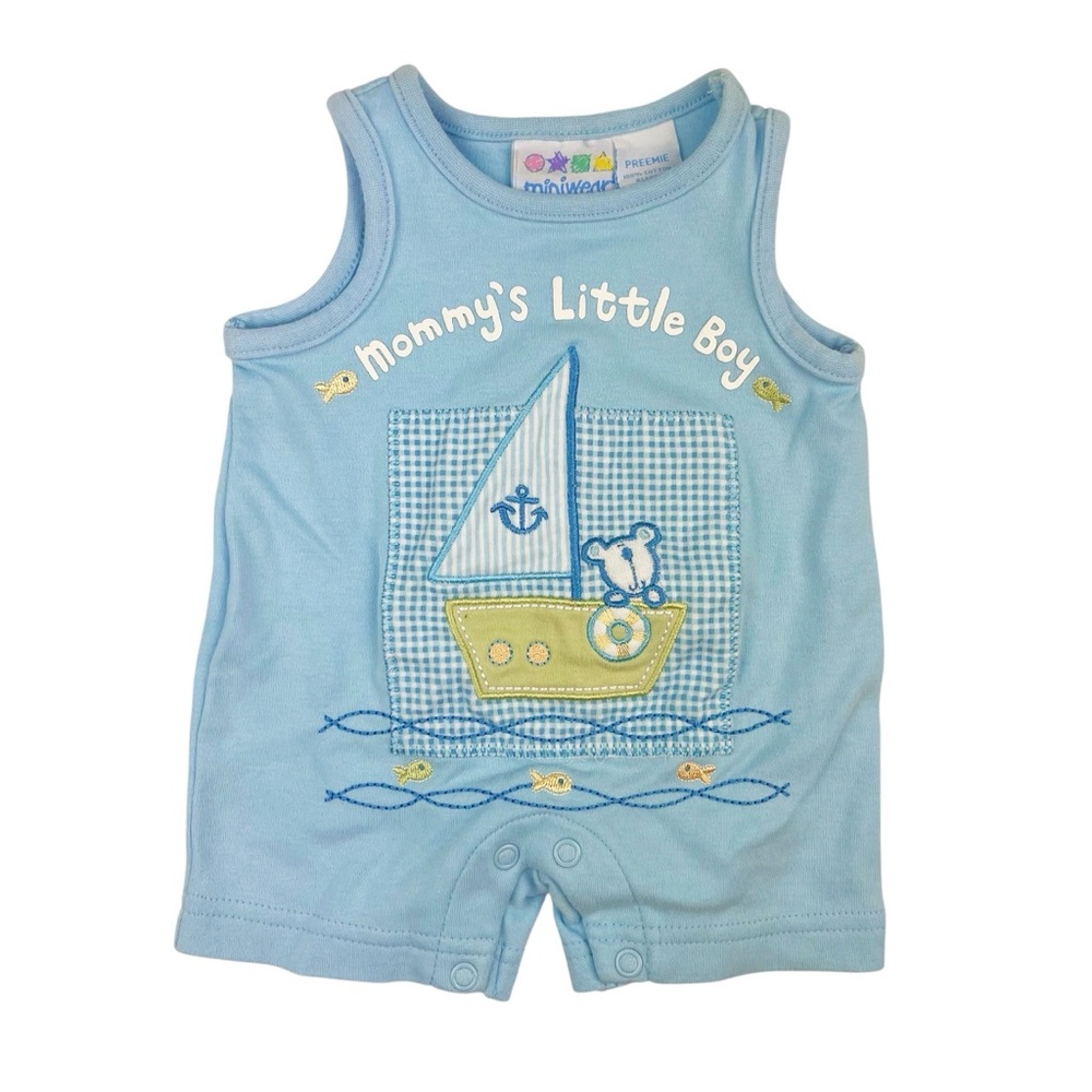 Vintage Preemie Miniwear One Piece Sleeveless Romper